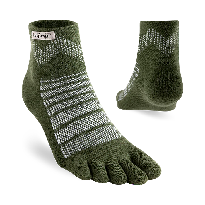Injinji Outdoor Midweight Mini Crew Mens Forest