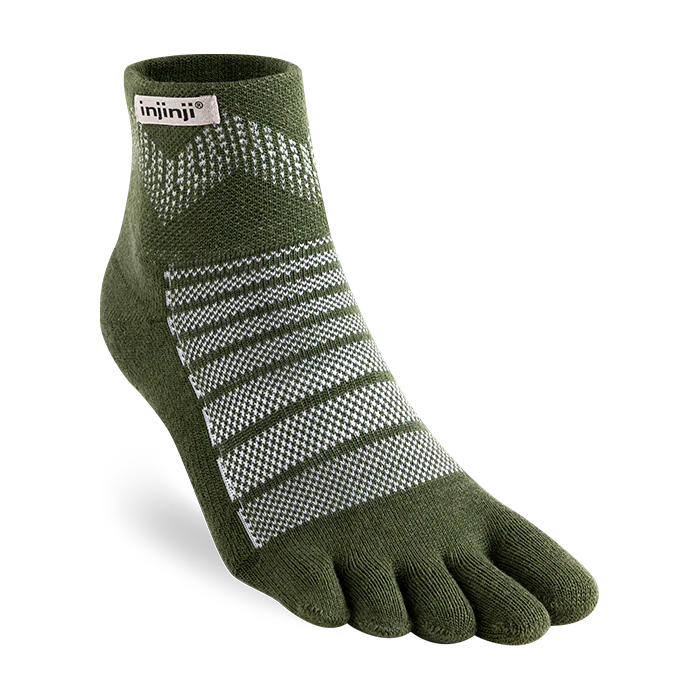 Injinji Outdoor Midweight Mini Crew Mens Forest