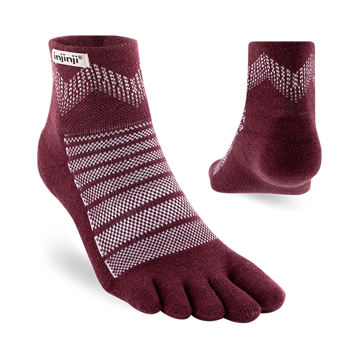 Injinji Outdoor Midweight Mini Crew Mens Garnet