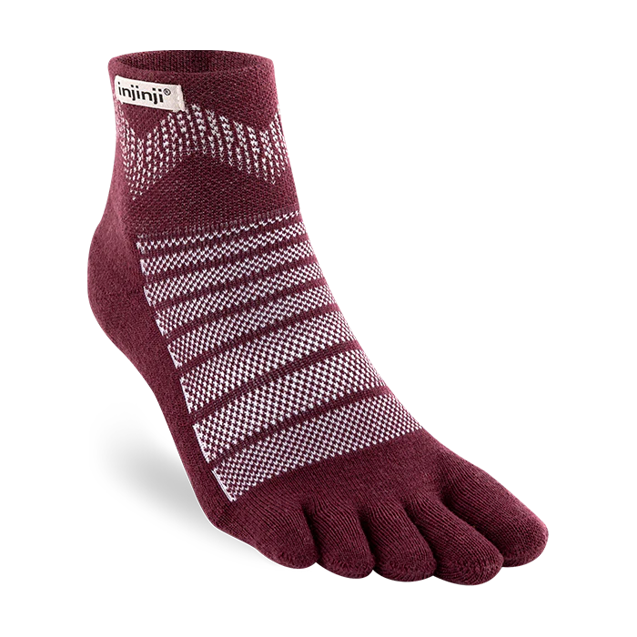 Injinji Outdoor Midweight Mini Crew Mens Garnet