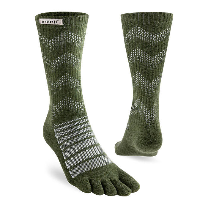 Injinji Outdoor Midweight Crew Mens Forest
