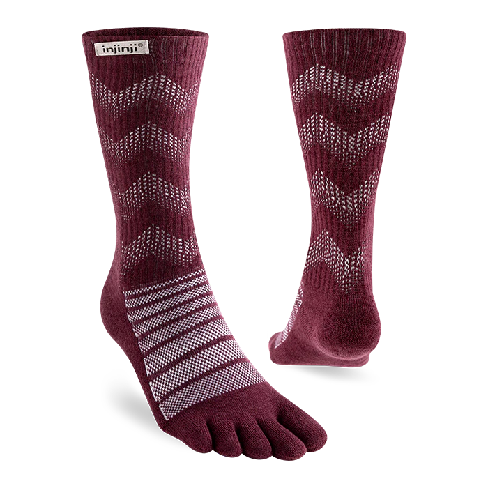 Injinji Outdoor Midweight Crew Mens Garnet