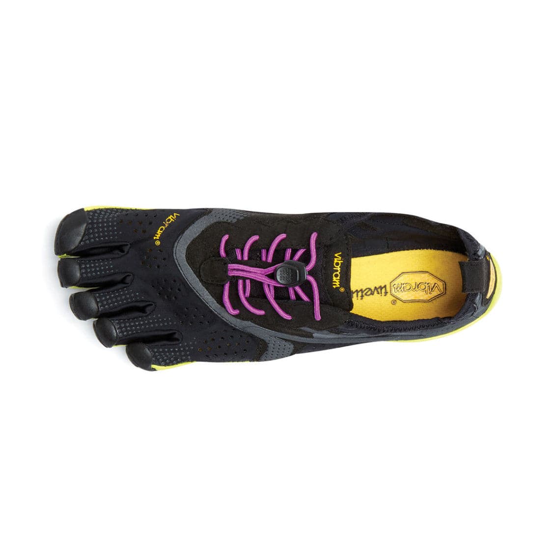 V-RUN Womens Black Yellow Purple