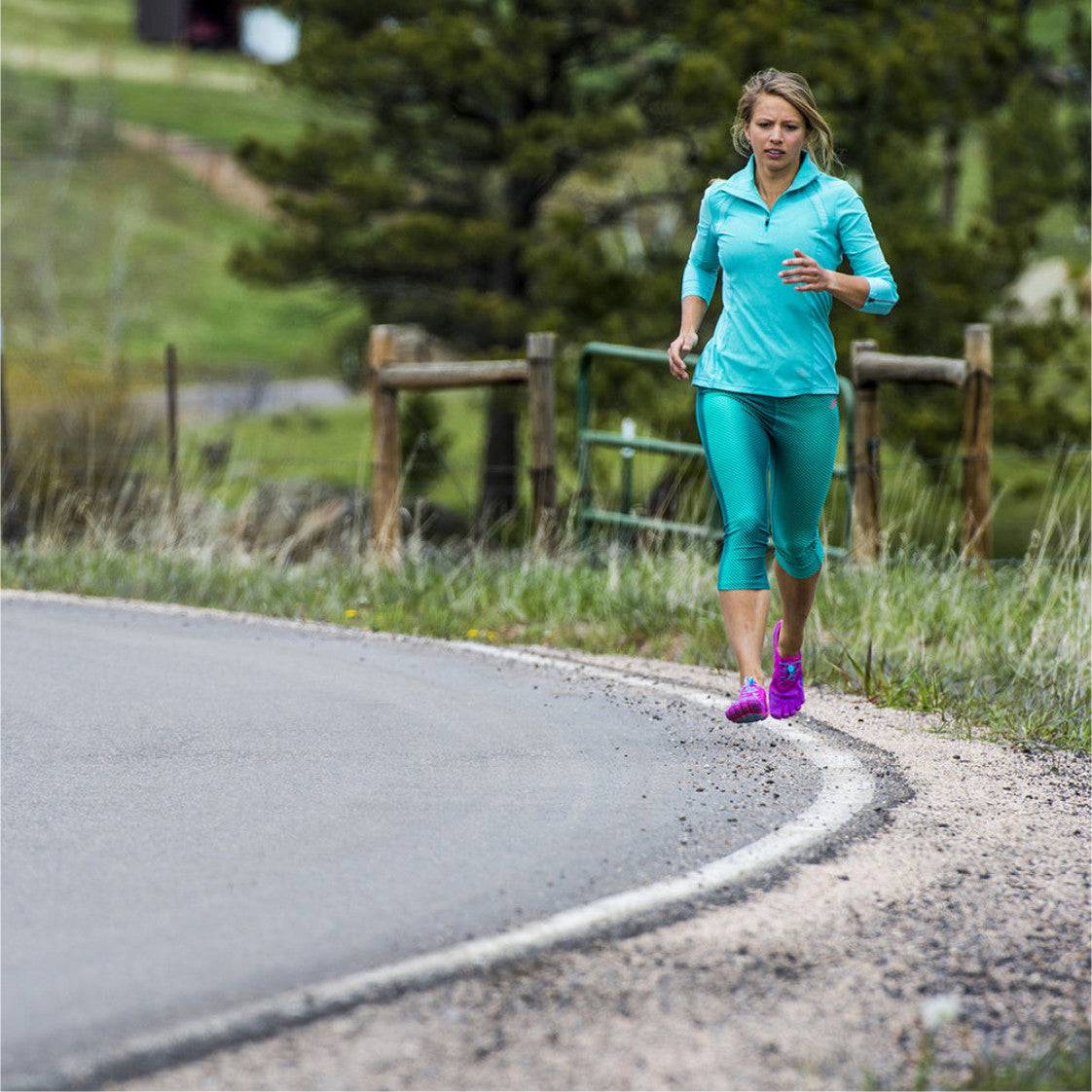 V-RUN Womens Black Yellow Purple