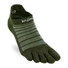 Injinji Run Light Weight Wool No Show Mens Forest