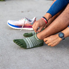Injinji Run Light Weight Wool No Show Mens Forest