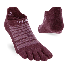 Injinji Run Light Weight Wool No Show Mens Garnet