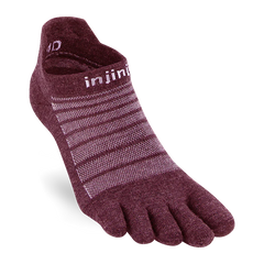 Injinji Run Light Weight Wool No Show Mens Garnet