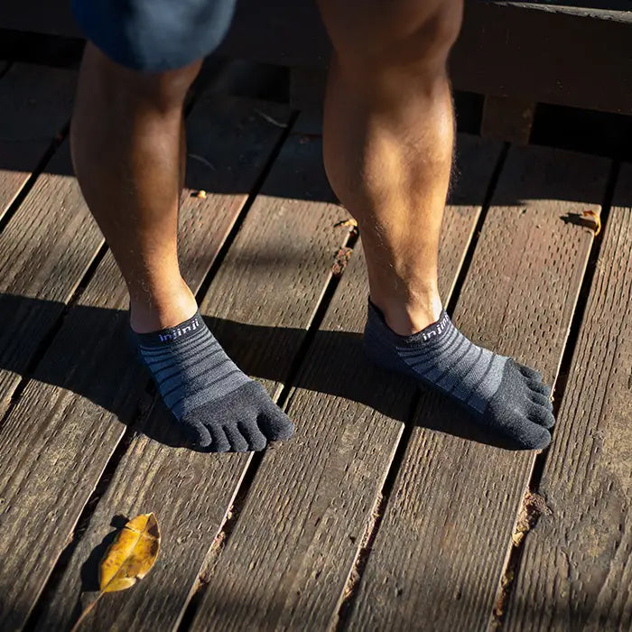 Injinji Run Light Weight Wool No Show Mens Slate