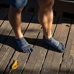 Injinji Run Light Weight Wool No Show Mens Slate