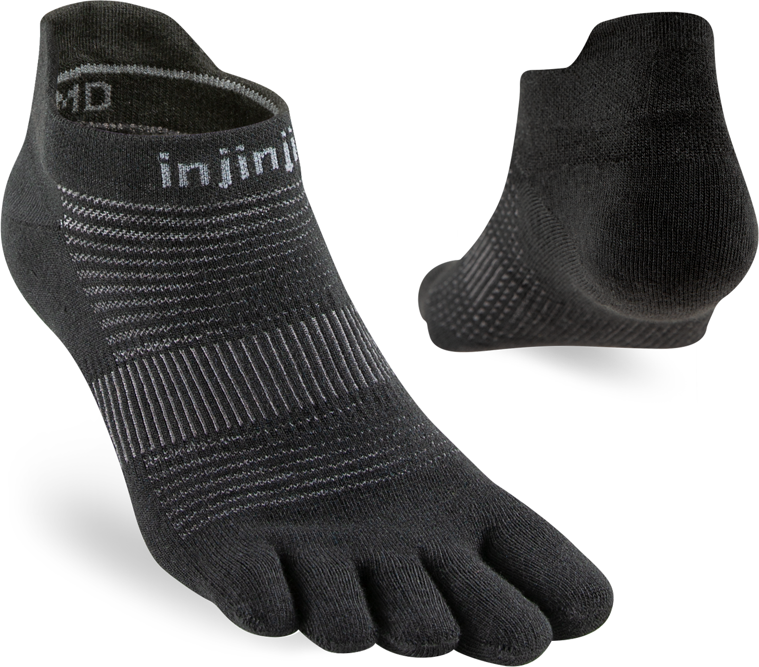 Injinji Run Light Weight No Show Mens Black