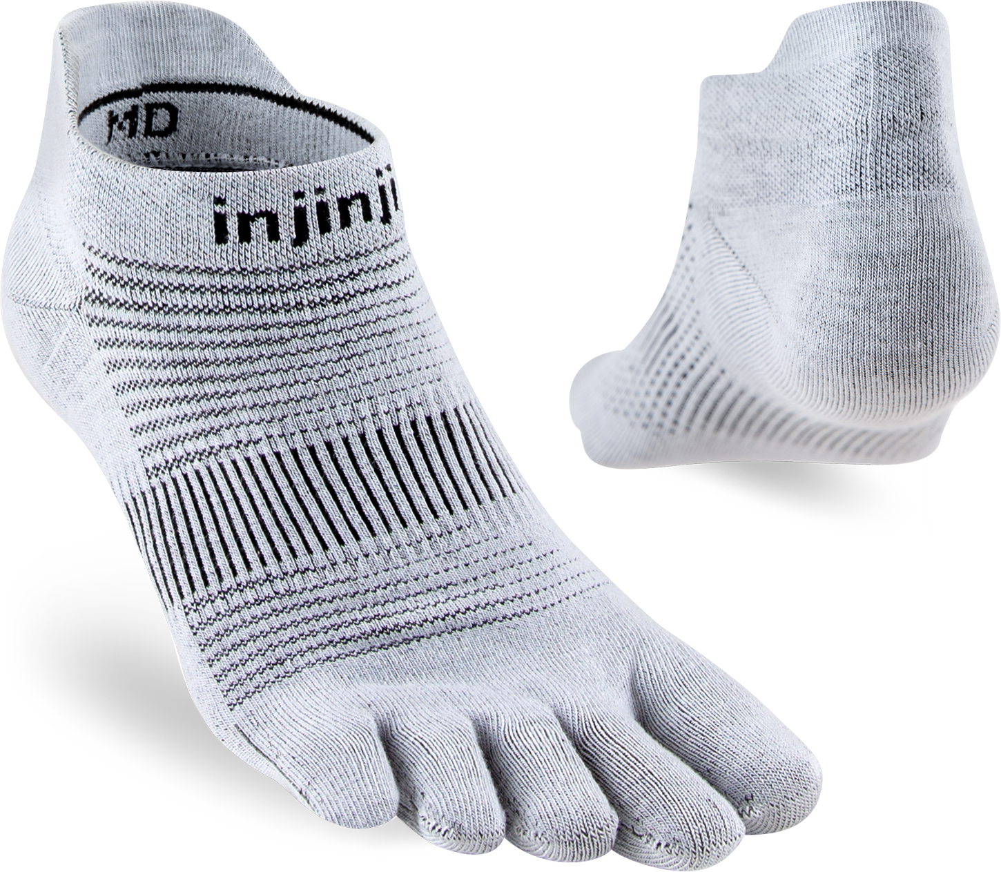 Injinji Run Light Weight No Show Mens Grey
