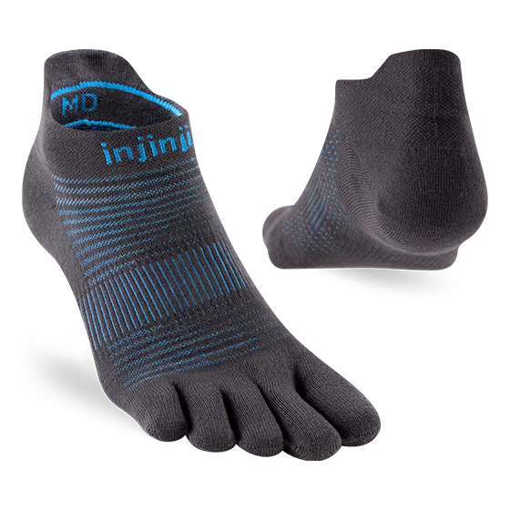 Injinji Run Light Weight No Show Mens Carbon