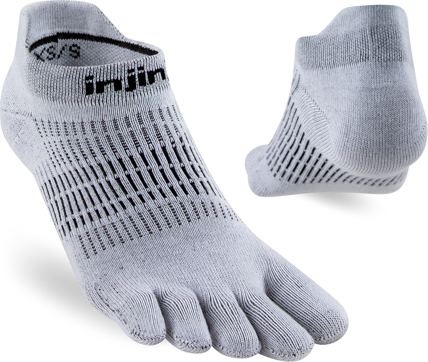 Injinji Run Light Weight No Show Womens Grey