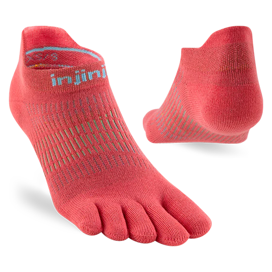 Injinji Run Light Weight No Show Womens Coral