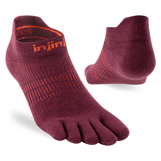 Injinji Run Light Weight No Show Womens Mahogany