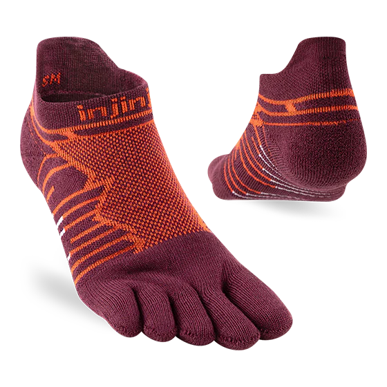 Injinji Ultra Run No Show Mens Mahogany