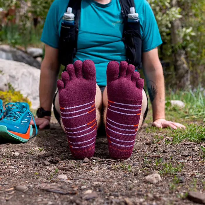 Injinji Ultra Run No Show Mens Mahogany