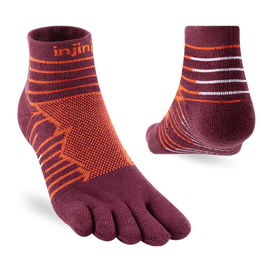 Injinji Ultra Run Mini Crew Mens Mahogany