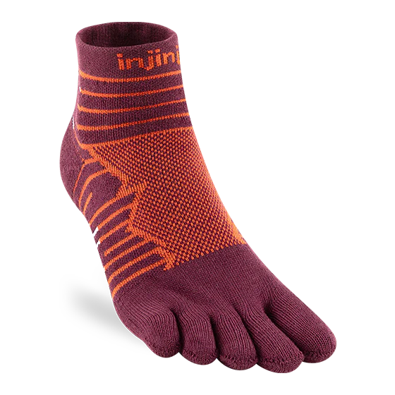 Injinji Ultra Run Mini Crew Mens Mahogany