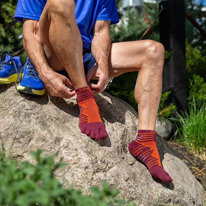 Injinji Ultra Run Mini Crew Mens Mahogany