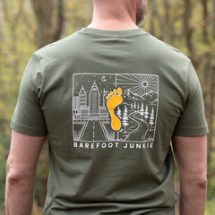Barefoot Junkie Night & Day T-Shirt Olive (Unisex Fit)