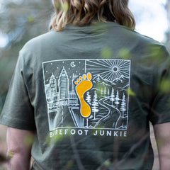 Barefoot Junkie Night & Day T-Shirt Olive (Unisex Fit)